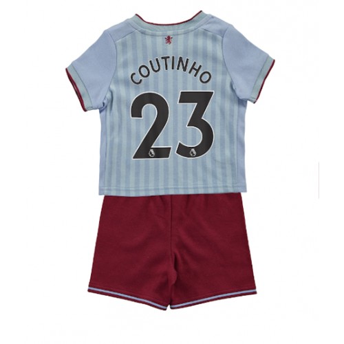Aston Villa Philippe Coutinho #23 Bortedraktsett Barn 2022-23 Kortermet (+ Korte bukser)